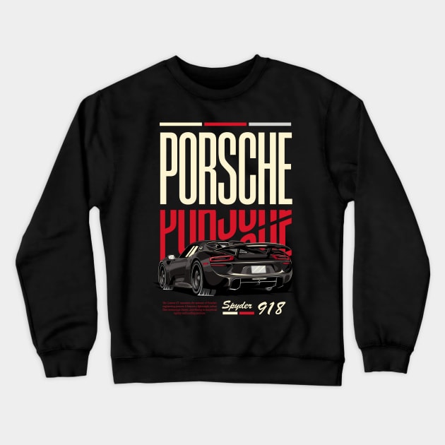 Porsche 918 Enthusiasts Crewneck Sweatshirt by Harrisaputra